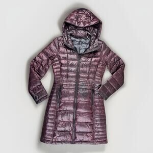Calvin Klein Womens Packable Lightweight Premium Down Puffer Jacket XS Purple